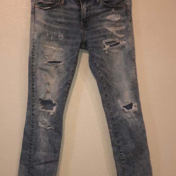 American eagle mens air flex jeans. Light wash distressed. - Picture 2 of 3